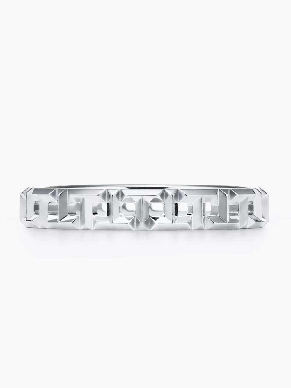 Tiffany T True Narrow Band Ring in 18K White Gold Size 8.5 3.5mm 3.2g EUC